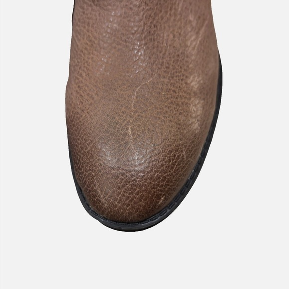 NWOB Brown Studded Riding Boots Buckle Detail Distressed Knee High Moto Boho 7 - Picture 6 of 8